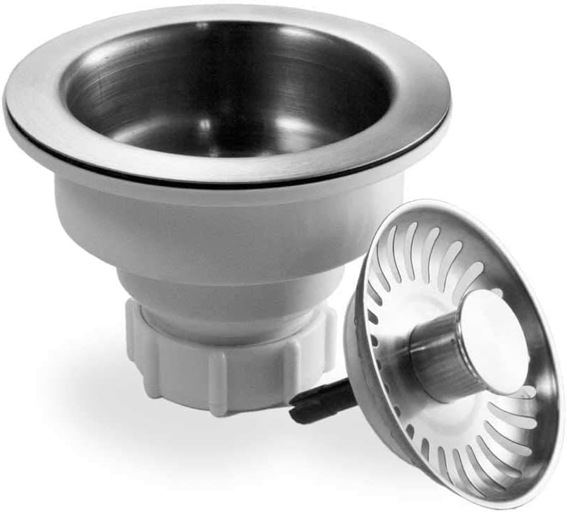 Houzer 190-9265 Kitchen Sink Basket Strainer 3-1/2in Matte Black Food Catcher