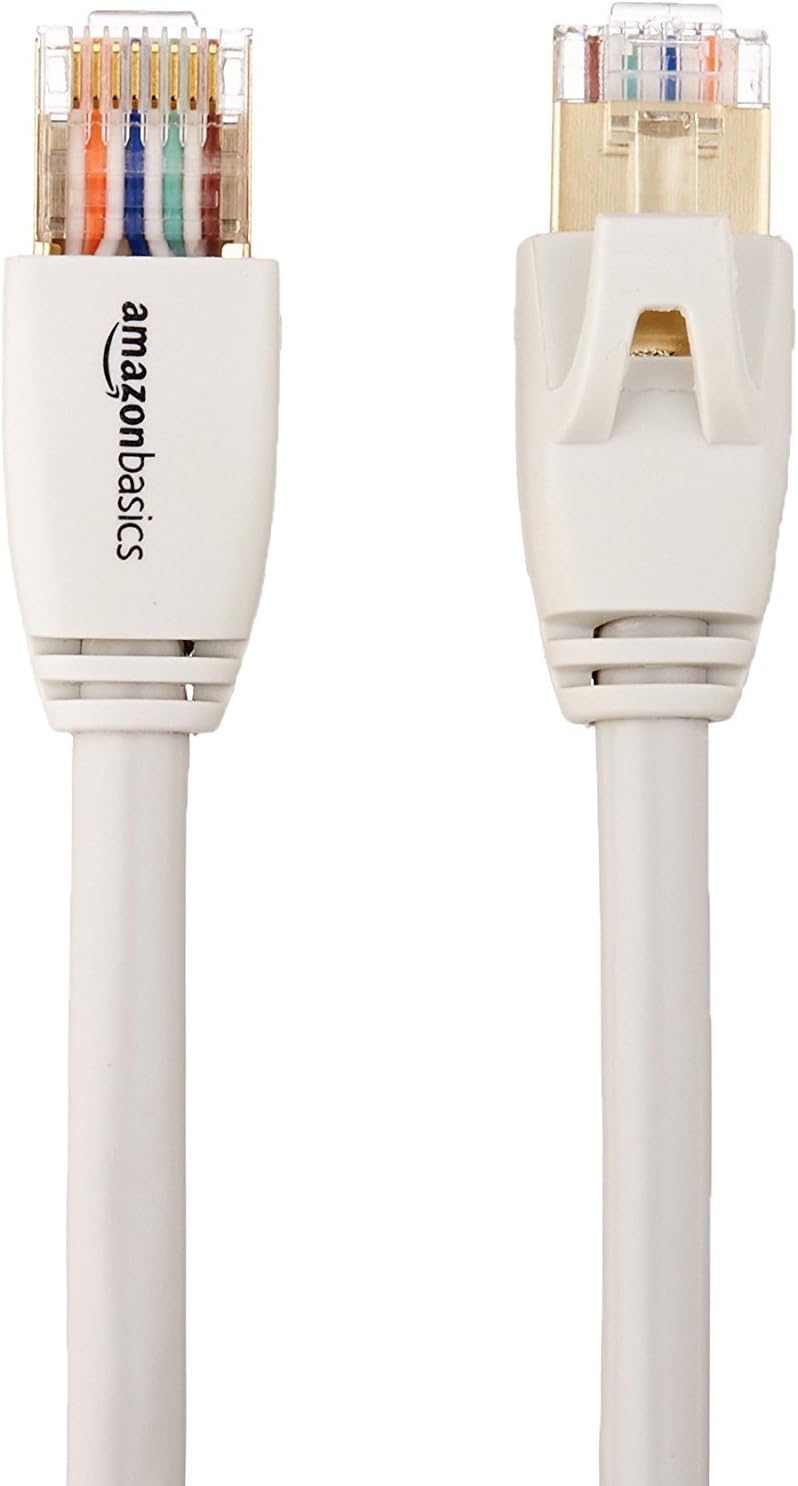 AmazonBasics RJ45 Cat7 Network Ethernet Patch/LAN Cable for Personal Computer-3 Feet,White