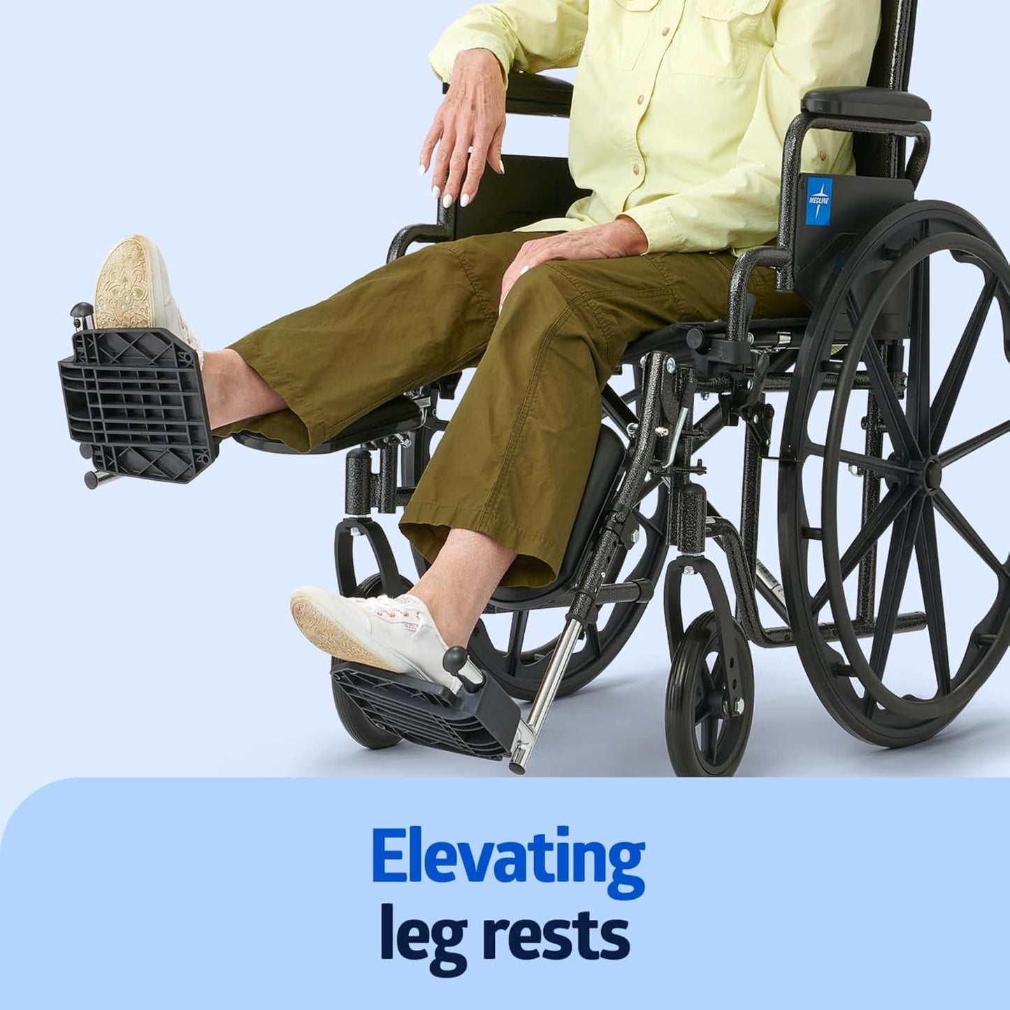 Medline Lightweight Wheelchair Swing-Back Desk Arms Elevating Leg Rests 20x16