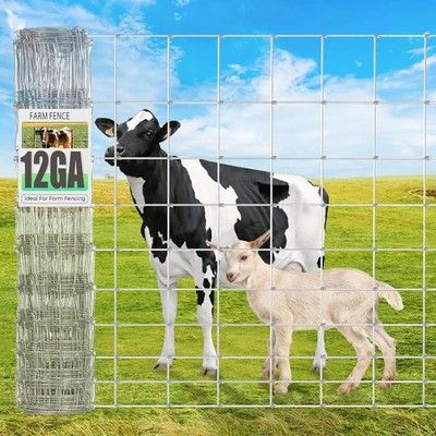 Jotesnew 12 Gauge Cattle Panels 4ftx100ft Galvanized Farm Fence Goat Garden