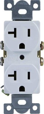 GE UltraPro Grounding Duplex Wall Receptacle Tamper Resist White