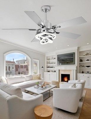 Curve Curio 52in Ceiling Fan Light Chandelier Modern DC Dimmable LED Fandelier