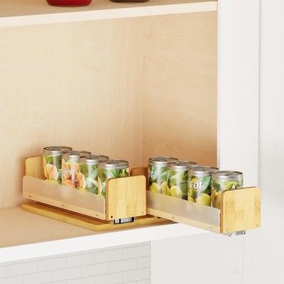 SpaceAid Bamboo Pull Out Spice Rack Organizer for Cabinet Heavy Duty Slide Out