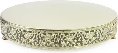 FEICTPOX 16in Gold Metal Cake Stand Round Cupcake Dessert Display Serving Tray