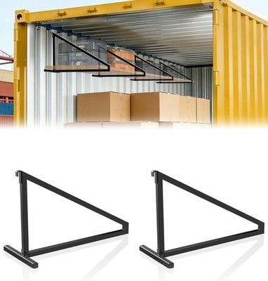 KUQAE 4 Pack Shipping Container Shelf Brackets 1-Tier Steel 650lb Capacity Black