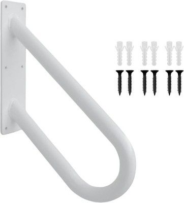 U-Shaped Wall Mount Handrail for Outdoor Steps Indoor Stairs Black & White
