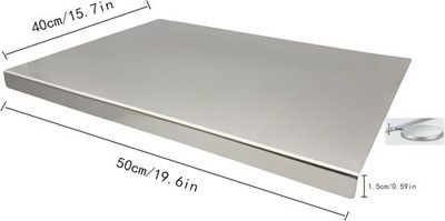 ifowip Stainless Steel Cutting Board 19.6x15.7 Pastry Kneading Board Easy Clean