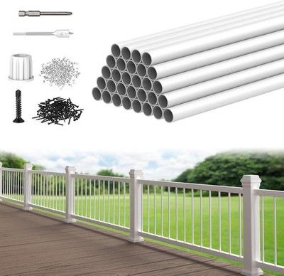 CKE 30-Pack 36in White Round Aluminum Deck Balusters 3/4in Hollow Wood Composite