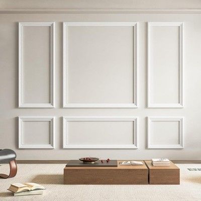 Art3d Pre-Cut Wall Molding Set 6 Pcs Ready-to-Assemble Wainscoting Panels Glue
