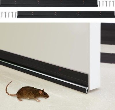 Gisafai 2pc 39in Metal Door Draft Stopper Sweep Aluminum Mouse Pest Seal