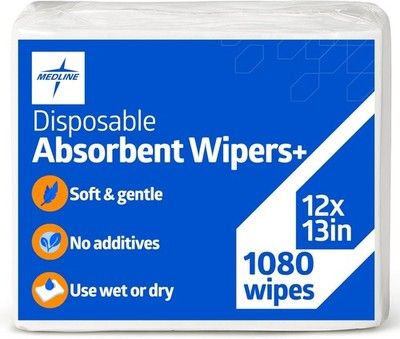 Medline Absorbent Wipers Disposable Heavy Duty Dry 12x13 in