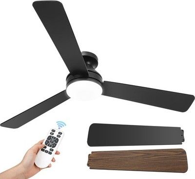 52in Ceiling Fan with Light & Remote 3CCT Dimmable Reversible Indoor/Outdoor
