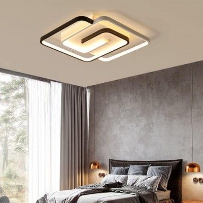 BDXKY LED Ceiling Light Fixture Modern Square 40W Flush Mount Dimmable Remote