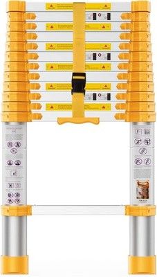 BOWEITI 12.5FT Telescoping Extension Ladder Aluminum Heavy Duty Upgrade