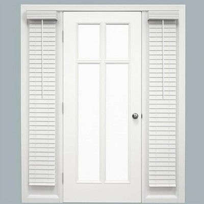 DoubleFill 2 Pack 8.5x72in Cordless Sidelight Blinds 2in White Faux Wood Door
