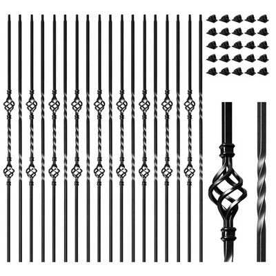 ACNOYEL 30 Pack Wrought Iron Balusters 1/2in x 44in Hollow Staircase Spindles