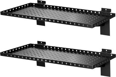 BOBIBAN 2-Pack Slatwall Shelves Heavy Duty Metal Retail Garage Storage 80lb