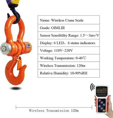 MXBAOHENG 5T Wireless Crane Scale Digital Hanging 11000lb 5000kg Remote Control