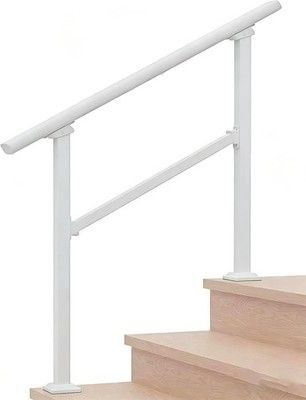 Metty Metal Hand Rails for Outdoor Steps 3 Step Stair Handrail Wrought Iron