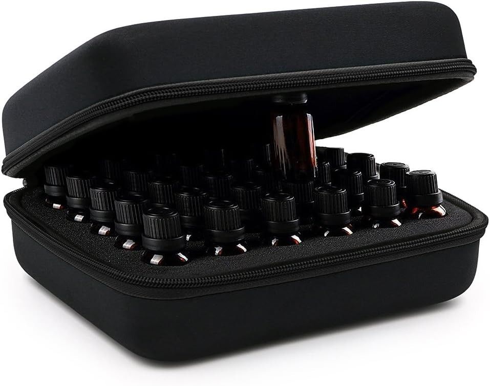 Hipiwe Hard Shell Essential Oil Carrying Case 30 Bottles EVA Essential Oils