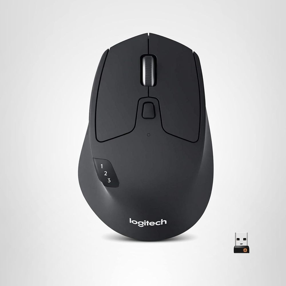 Logitech M720 Triathlon Wireless Mouse, Bluetooth, USB Unifying Receiver