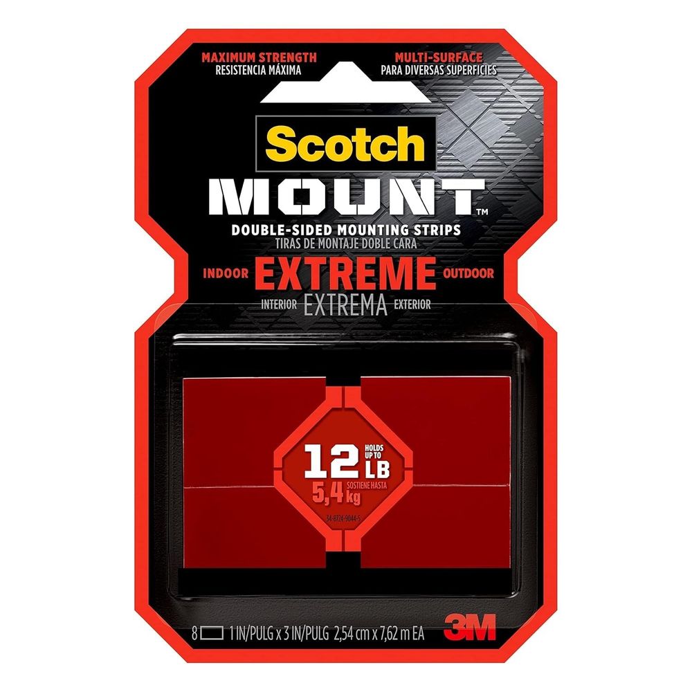 7100216166 - Scotch-Mount Extreme Double-Sided Mounting Strips 414H-ST 1x3in