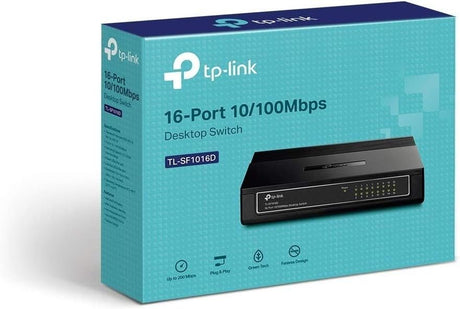 TP-Link TL-SF1016D 16-Port 10/100 Fast Ethernet Switch Unmanaged Fanless