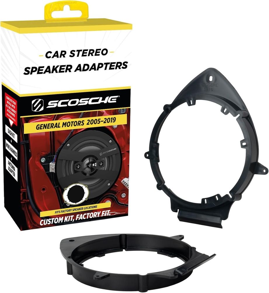Scosche SAGMHR634 6.5-6.75" Speaker Adapters for 2005-20 GM Car Door Pair Kit