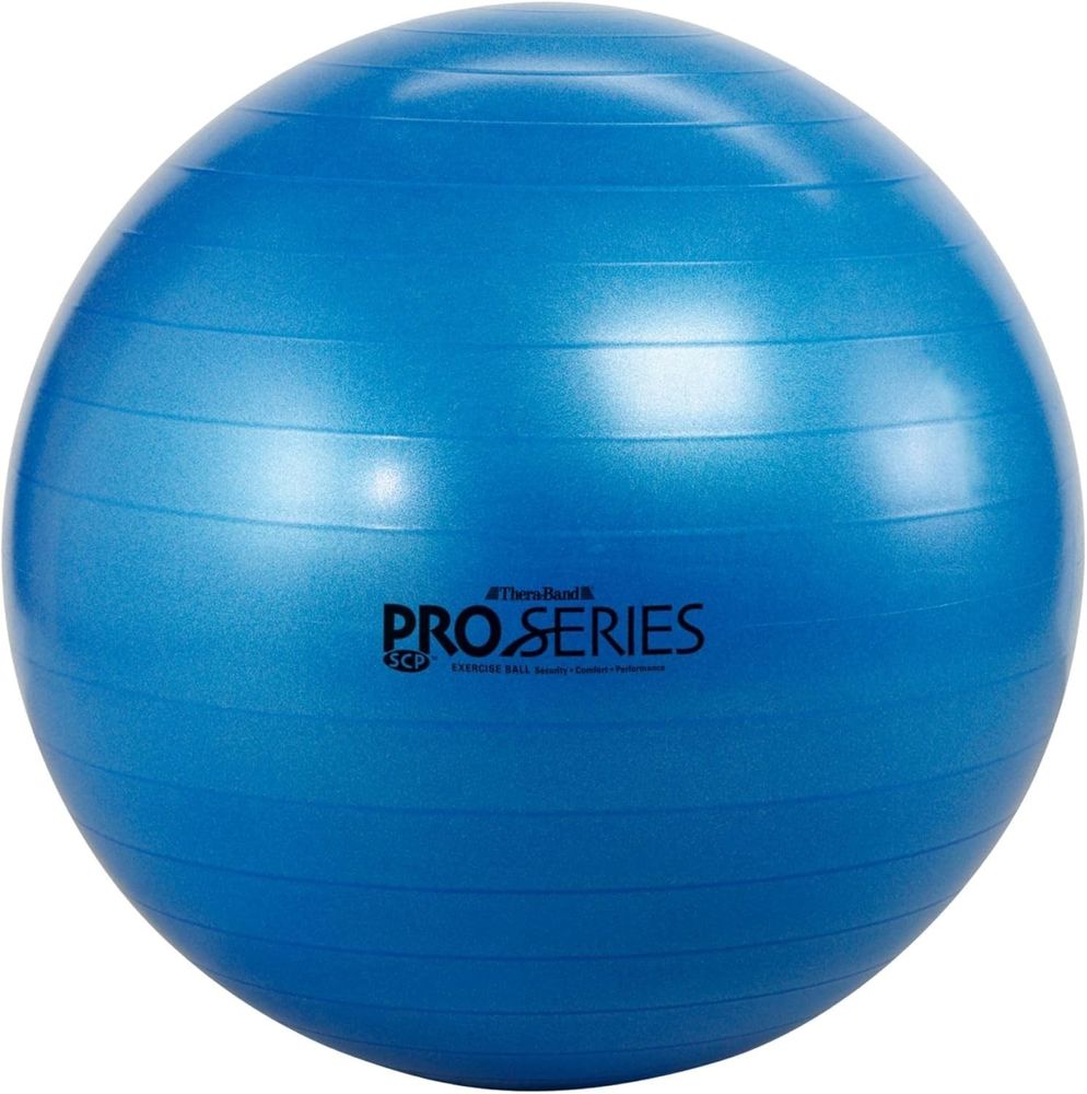 THERABAND Pro Series Exercise Ball 30" Blue 6'2-6'8 Anti-Burst Yoga Pilates