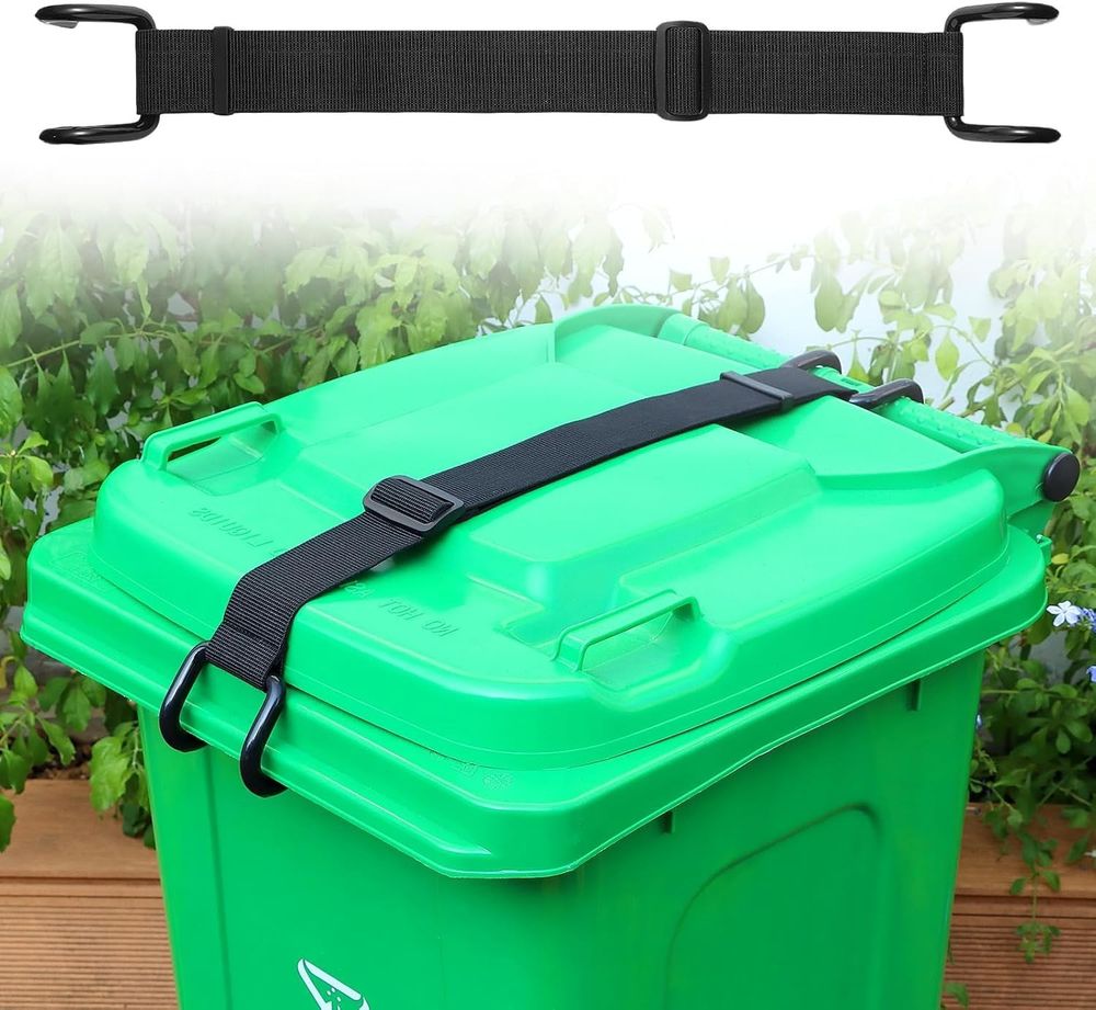 Metal Non-Slip Double Claw Trash Can Lid Lock Animal-Proof 28-96 Gal Outdoor
