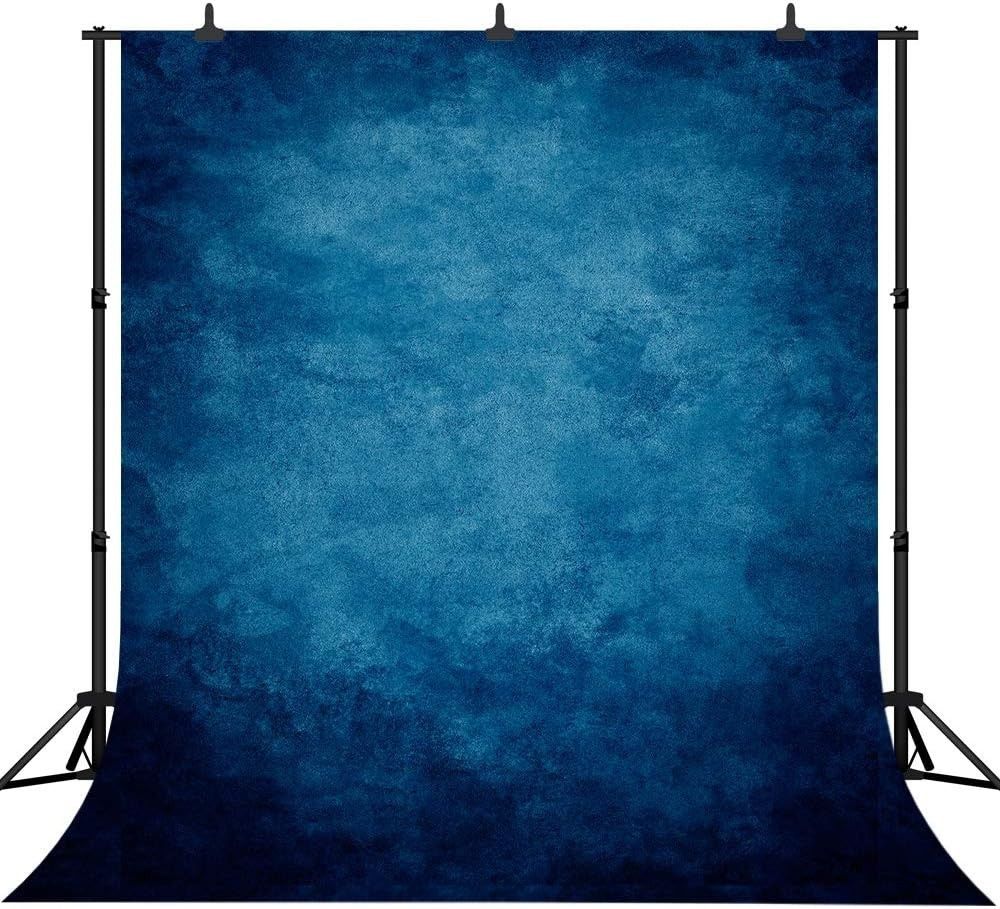DePhoto 8x8ft Retro Blue Portrait Backdrop Graduation Photo Studio Vinyl Backgro