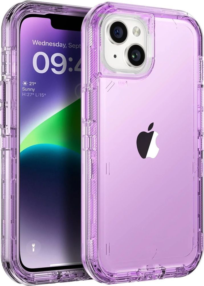 ORIbox iPhone 14 / 13 6.1 Case Crystal Purple HD Shockproof