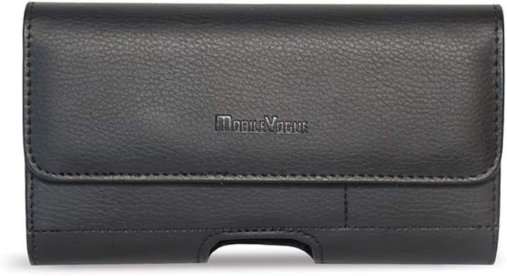 Mobile Vogue MV500 Belt Clip Phone Holster Pouch Black Eco Leather