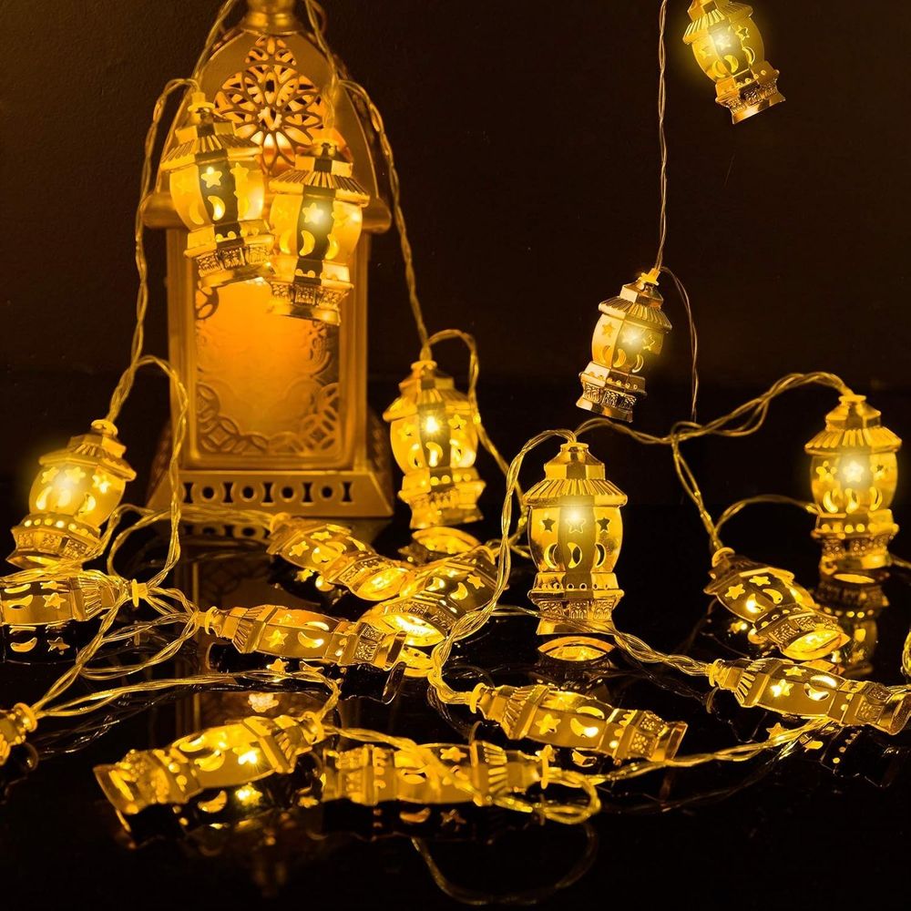 Ramadan Eid String Light- 9.8ft 20LEDs 9.8 feet, Golden Multiple Shapes 1