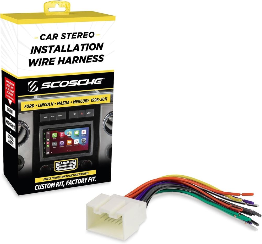 Scosche FD16BCB Ford Speaker Wire Harness 1998-2004 Stereo Adapter