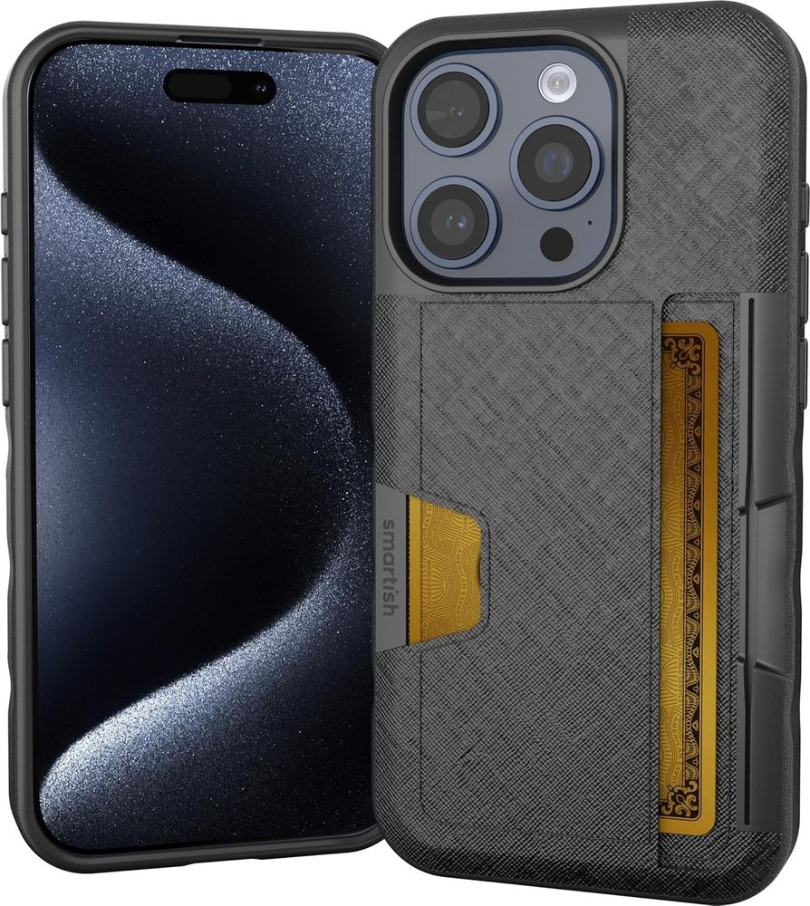 Smartish Wallet Slayer Vol 2 Case iPhone 15 Pro ~ Black Tie Affair