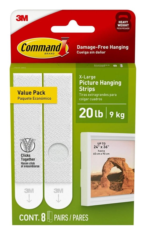Command 20 lb XL Heavyweight Picture Hanging Strips - White Our Strongest Hold