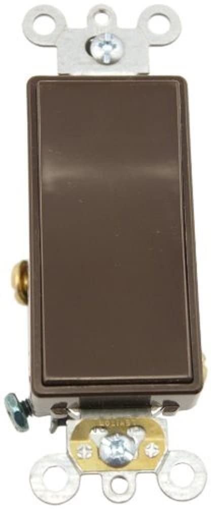Leviton 5691-2 15A 120/277V Decora Plus Rocker Single-Pole Switch Brown