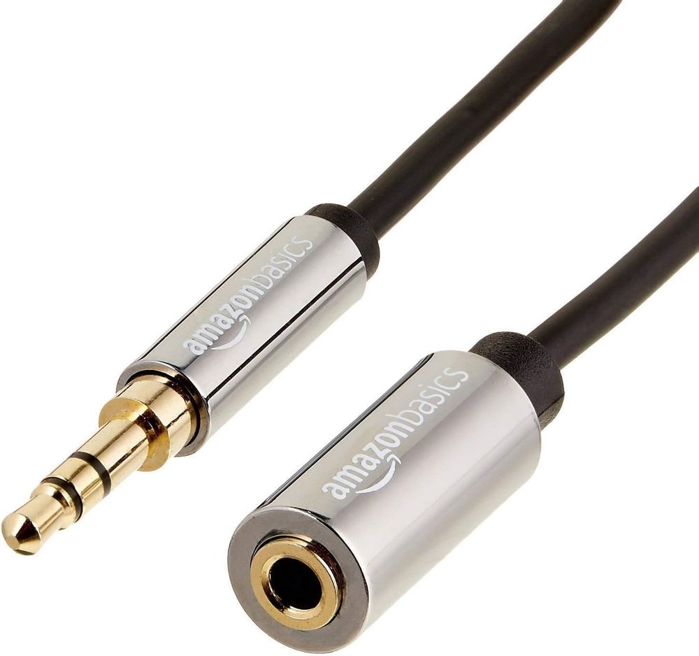 Amazon Basics 3.5mm Aux Jack Audio Extension Cable, Male to Female