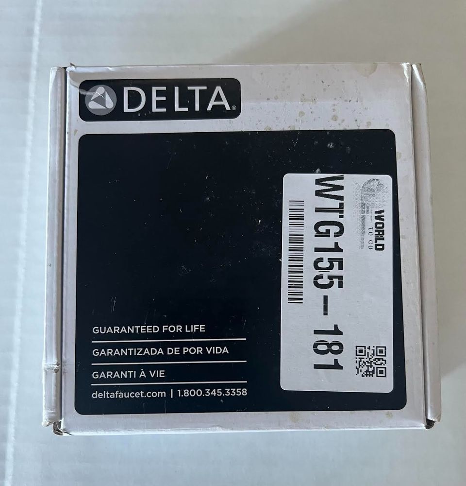 Delta DT021203-BL 1/2"x3/8" Straight Supply Stop Valve 1/4 Turn Matte Black