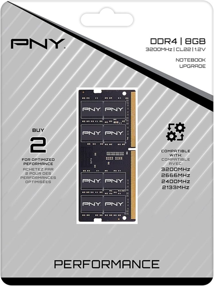 PNY 8GB DDR4 3200MHz SODIMM Laptop RAM PC4-25600 MN8GSD43200-TB