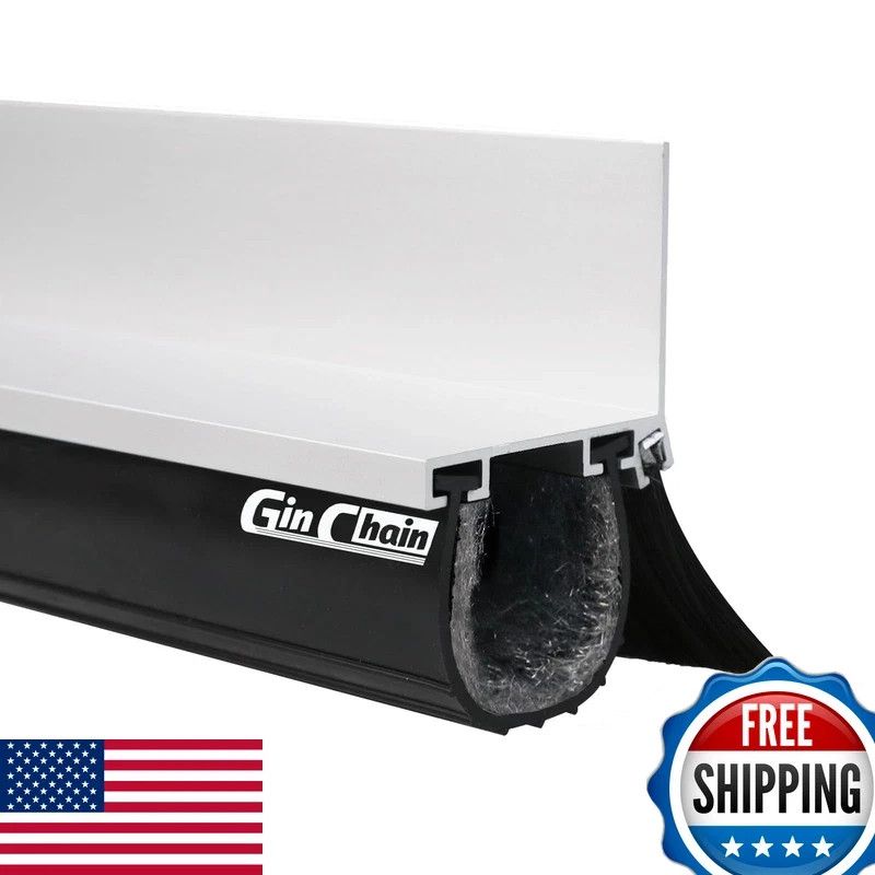 Ginchain Heavy-Duty Uo Garage Door Seals Bottom Rubber Aluminum Track Retainer