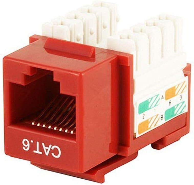 Monoprice Cat6 Punch Down Keystone Jack, Red (105383)