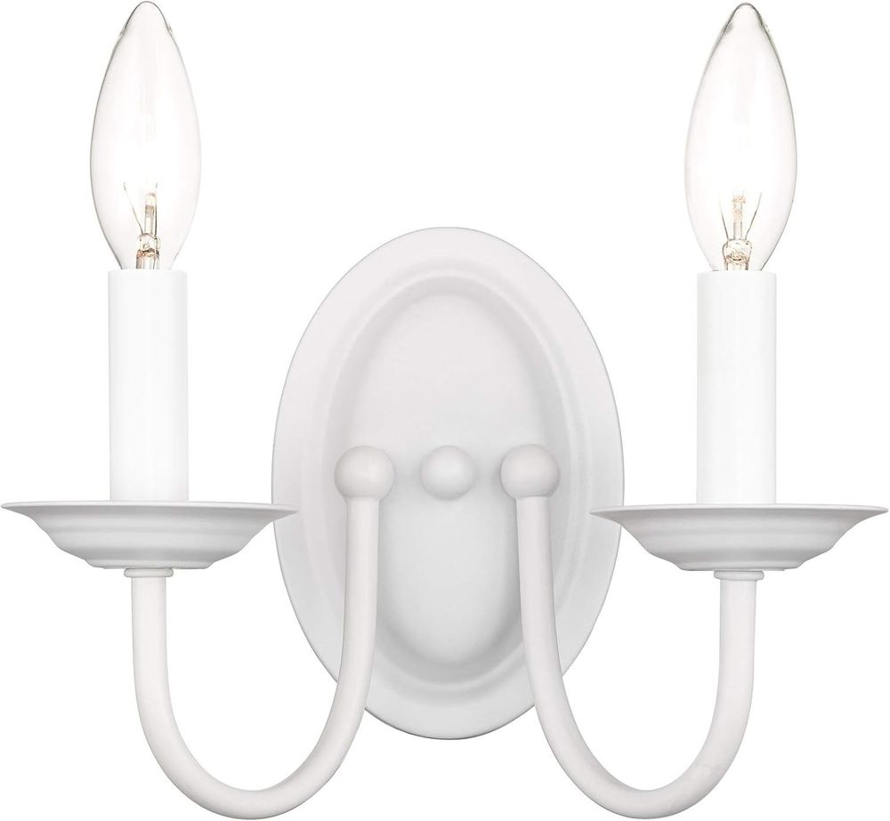 Livex Lighting 4152-03 Williamsburg 2-Light Wall Sconce White