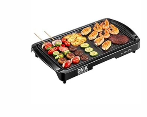 Deik Electric Griddle 11x21 Nonstick 1600W Adjustable Temp Black
