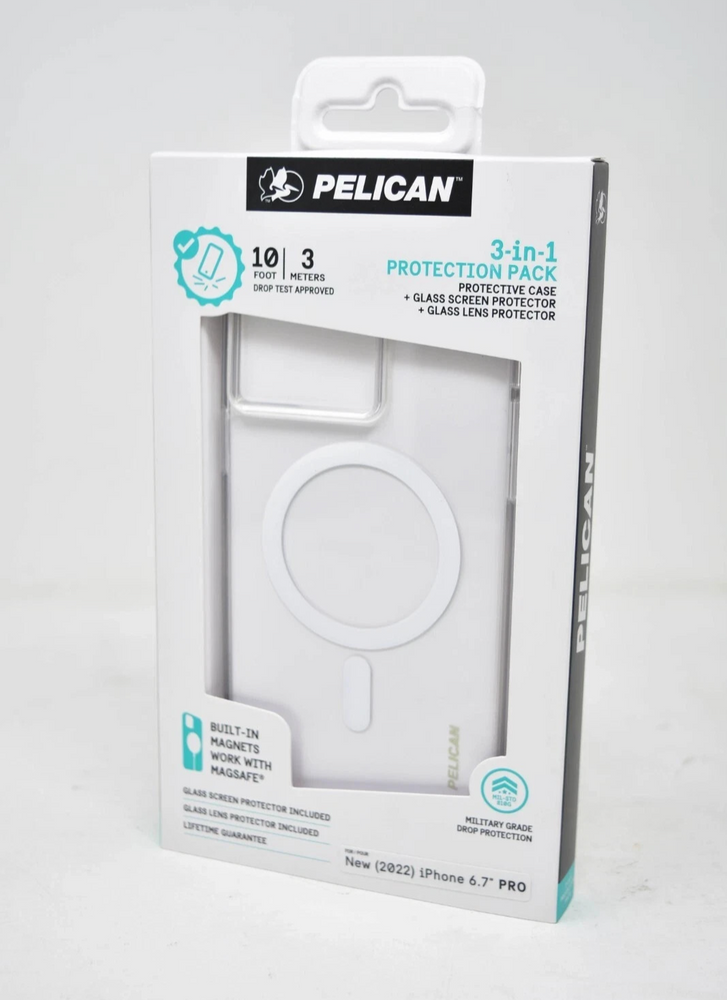 Pelican Protection Pack iPhone 14 Pro Max Clear Case Lens Screen Protector