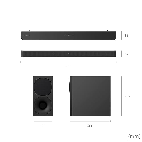 Sony HT-S400 2.1ch Soundbar with Powerful Wireless subwoofer, S-Force PRO Front Surround Sound, and Dolby Digital, Black