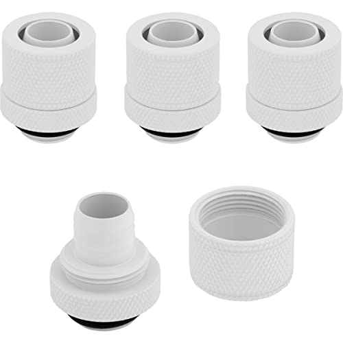 Corsair Hydro X Series XF Compression 10/13mm (3/8” / 1/2”) ID/OD Fitting Four Pack — White
