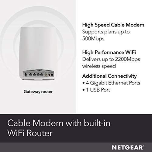 NETGEAR Orbi Whole Home WiFi System with Built-in Cable Modem