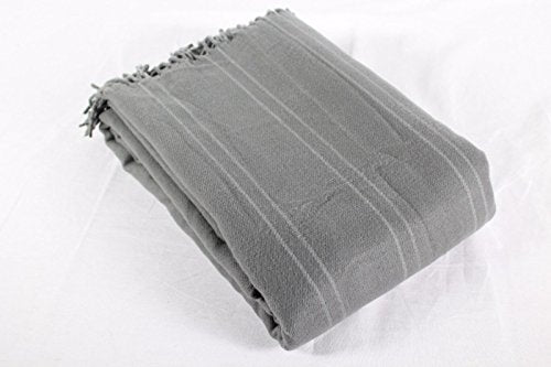 Hotel Collection - Pinstripe Throw Blanket - Charcoal